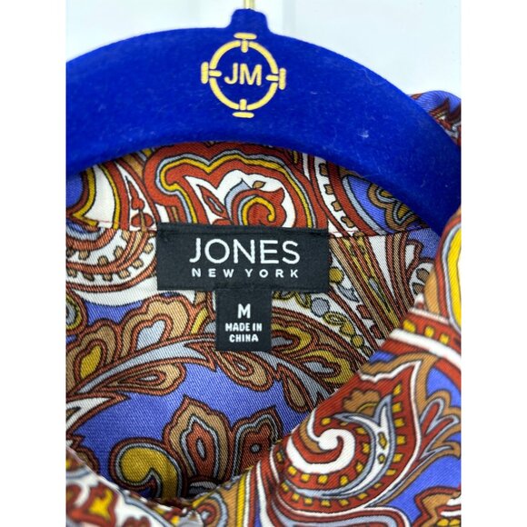Jones New York Paisley Long Cuff Sleeve Button Down Blouse Medium NEW - Picture 3 of 6